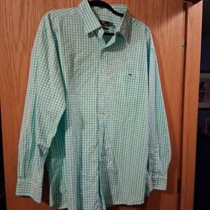 Mens Vineyard Vines Dress Shirt, Classic Fit tucker.  XXL, 33 Long, 25 Armp-armp